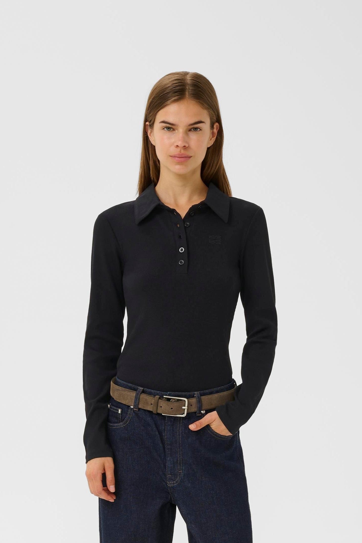 GZdrew langærmet polotrøje - sort